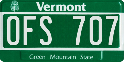 VT license plate OFS707
