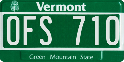 VT license plate OFS710