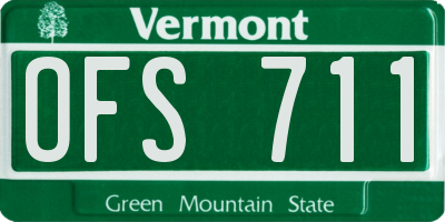VT license plate OFS711