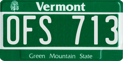 VT license plate OFS713