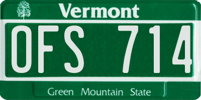 VT license plate OFS714