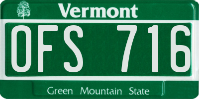 VT license plate OFS716