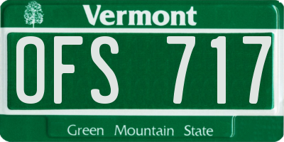 VT license plate OFS717