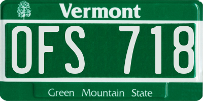 VT license plate OFS718