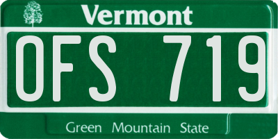 VT license plate OFS719