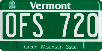 VT license plate OFS720