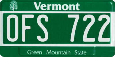 VT license plate OFS722