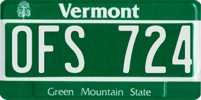 VT license plate OFS724