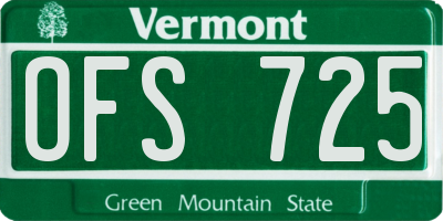 VT license plate OFS725