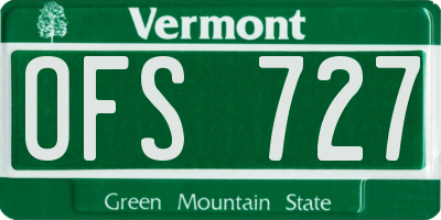 VT license plate OFS727