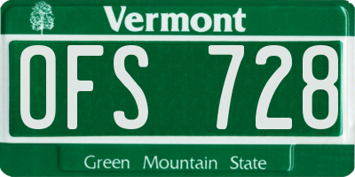 VT license plate OFS728