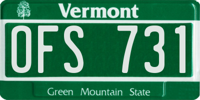 VT license plate OFS731