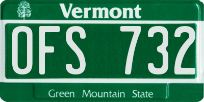 VT license plate OFS732