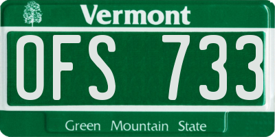 VT license plate OFS733