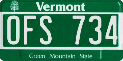 VT license plate OFS734
