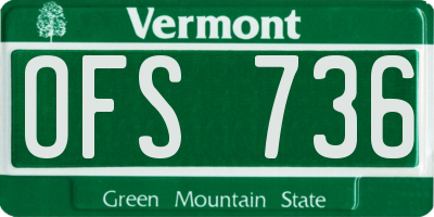 VT license plate OFS736