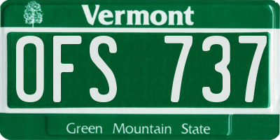 VT license plate OFS737