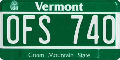 VT license plate OFS740
