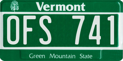 VT license plate OFS741