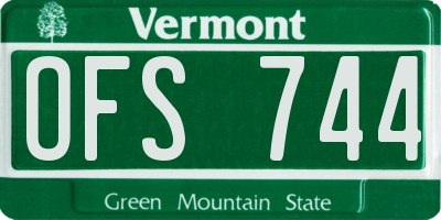 VT license plate OFS744