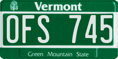 VT license plate OFS745