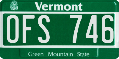 VT license plate OFS746