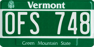 VT license plate OFS748