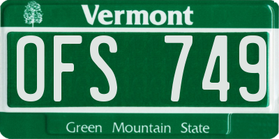 VT license plate OFS749
