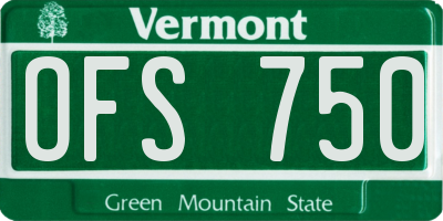 VT license plate OFS750