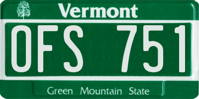 VT license plate OFS751