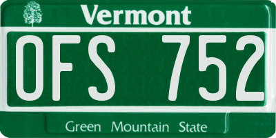 VT license plate OFS752