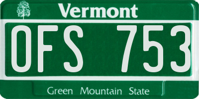 VT license plate OFS753