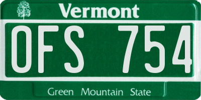 VT license plate OFS754