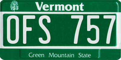 VT license plate OFS757