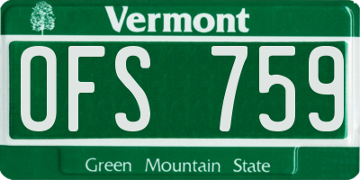 VT license plate OFS759
