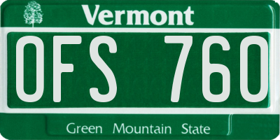 VT license plate OFS760