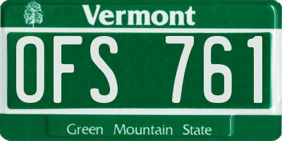 VT license plate OFS761