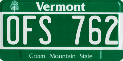 VT license plate OFS762