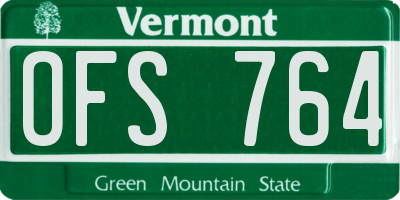 VT license plate OFS764