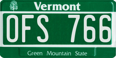 VT license plate OFS766