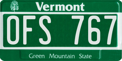 VT license plate OFS767