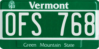 VT license plate OFS768