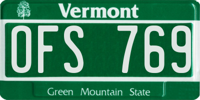VT license plate OFS769