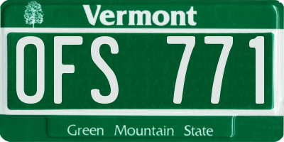 VT license plate OFS771