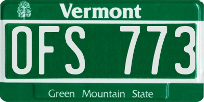 VT license plate OFS773