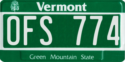 VT license plate OFS774