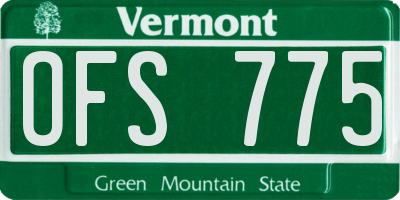 VT license plate OFS775