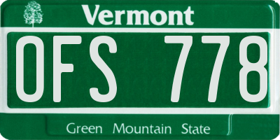 VT license plate OFS778