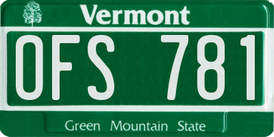VT license plate OFS781