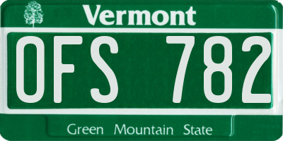 VT license plate OFS782